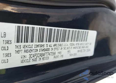 2015 Dodge Journey American Value Pkg from USA, damaged, VIN 3C4PDCAB4FT747200